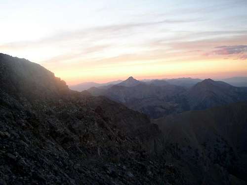 Sunset on the descent. The...