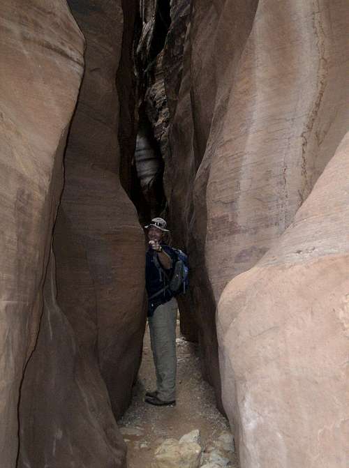 Fat guy in a little canyon?