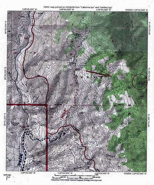 Topo Map with route