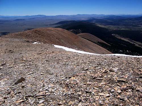 Looking south-southeast down the summit ridge