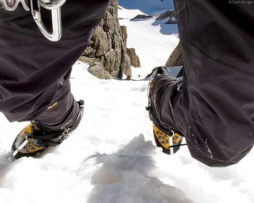 Looking down the Snake Couloir on Mt. Sneffels