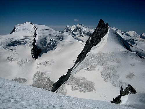 A view from the summit of Allalinhorn