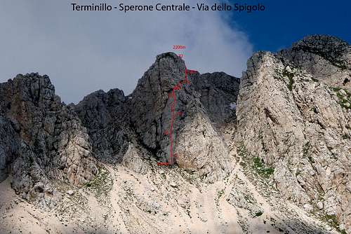 Sperone Centrale Via dello Spigolo/Central Spur Edge