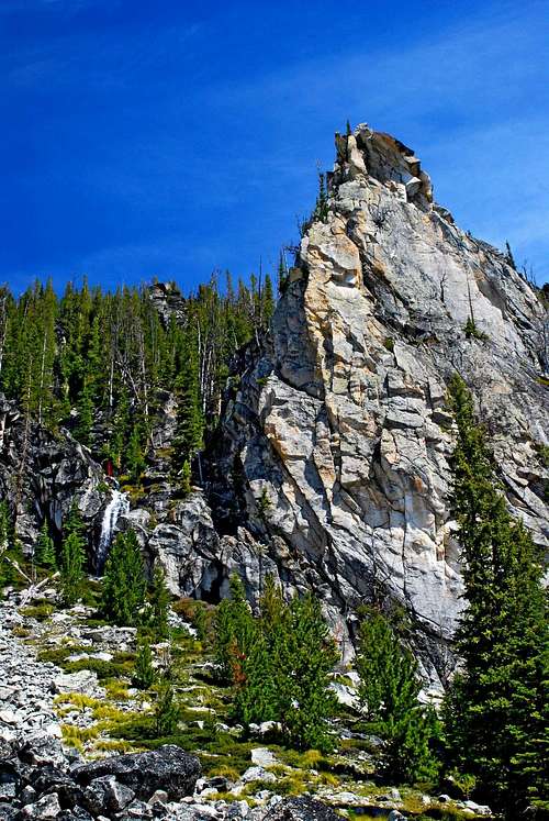 Spire and Waterfalls