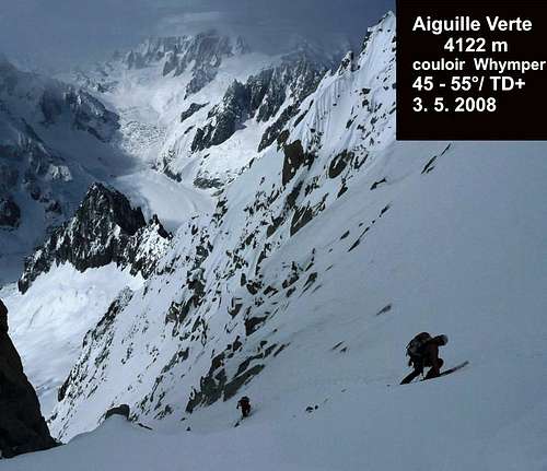 Whymper couloir skiing - Aiguille Verte