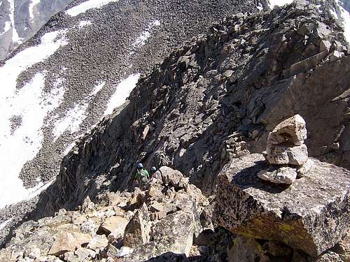 Looking down the traverse
