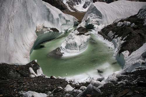 Pond near Gasherbrum-IV base camp, Karakoram, Pakistan