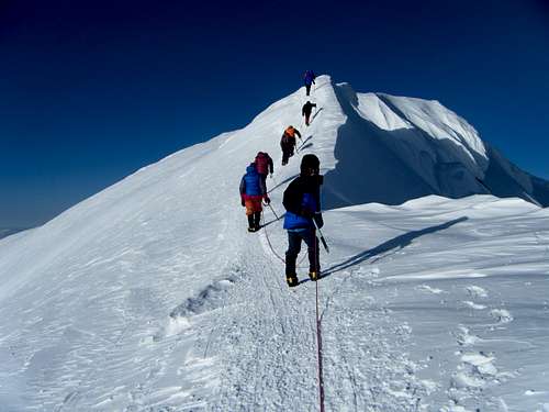 Denali - Rope Team on the Summit Ridge