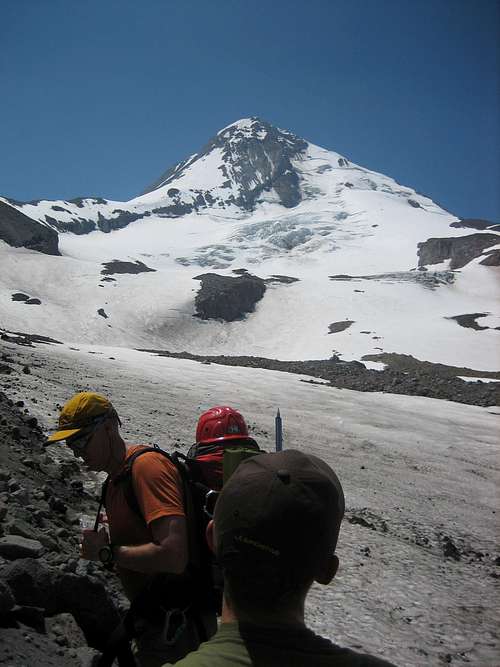 Stepping on The Eliot Glacier