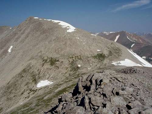 Tabeguache Peak as seen while descending Mount Shavano towards the saddle