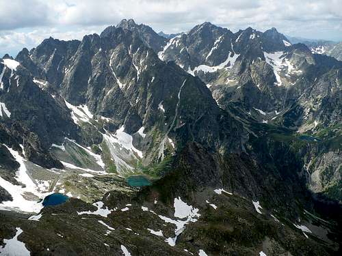 Picturesque peaks and tarns above Bielovodská valley