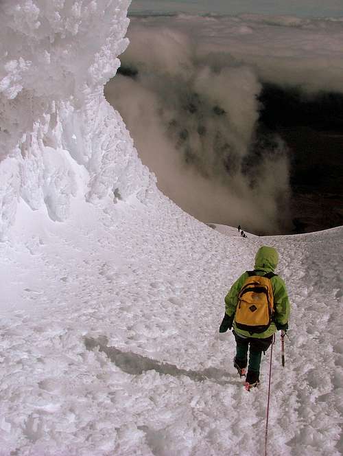Heading down from the summit. Cotopaxi.