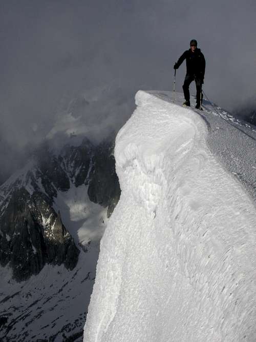 Mont Blanc du Tacul summit posing pictures