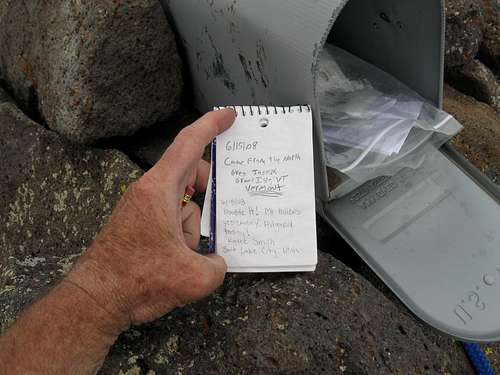 The summit register contains