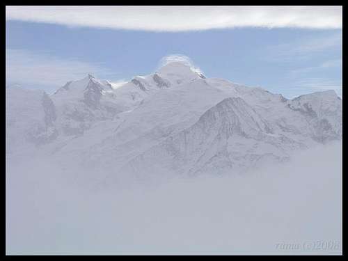 Mont Blanc in clouds
