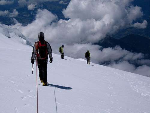 Descent off the  Mont Blanc du Tacul