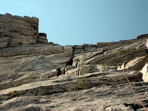 Nearing the top of pitch 4