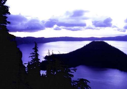 Crater Lake at dawn.