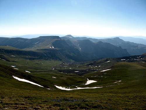 Nellie Creek basin from the slopes of Uncompahgre Peak