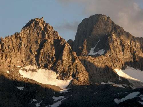 Mt. Gayley and Mt. Sill at Sunset