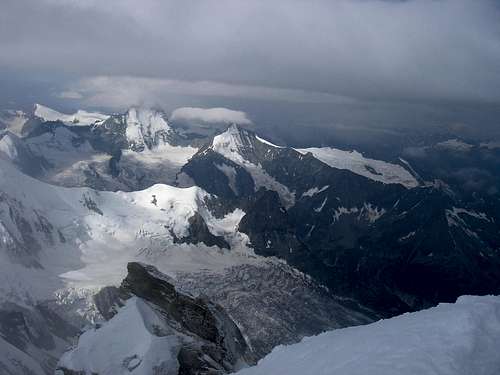 View from Weisshorn 4506m