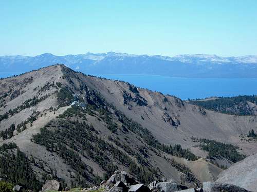 Relay Peak and Lake Tahoe view from up on Mount Houghton