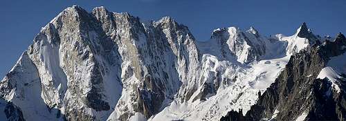 North Face of the Grandes Jorasses under a winter coat