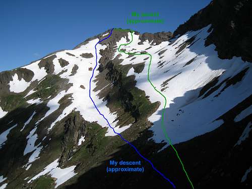 View of Clark's true summit from top of The Gully