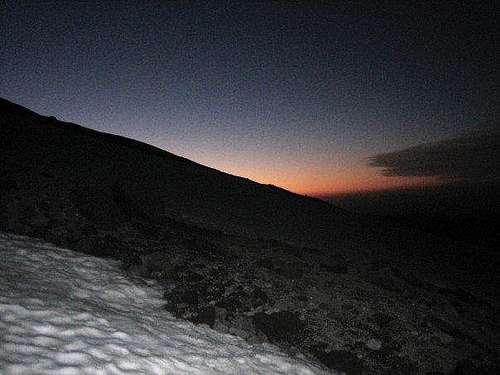 Pre-dawn approach, Mt. Hood