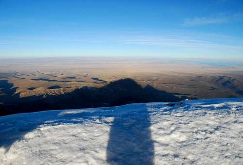 The shadow of Huayna Potosi (6.088 m) over the Altiplano