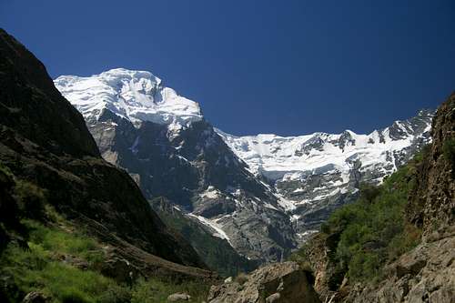 A Section of the North-West Ridge of Rakaposhi from the Karakoram Highway