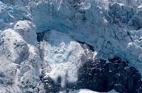 Serac fall on Glacier