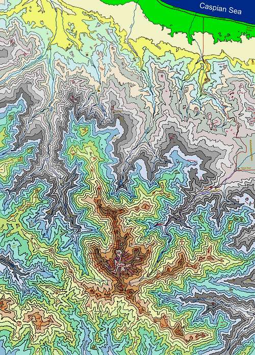 Large Map of Takhte Soleyman Massif
