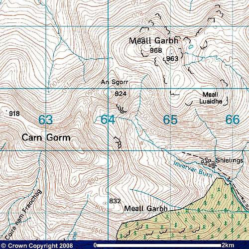 Carn Gorm & Meall Garbh Map