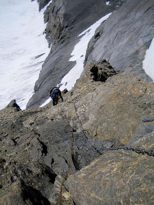 Abseiling from Clariden