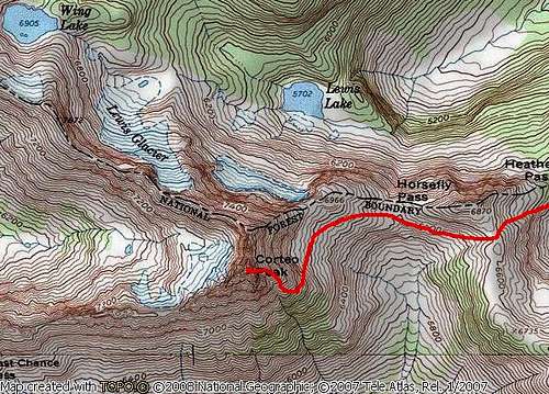 East Face route