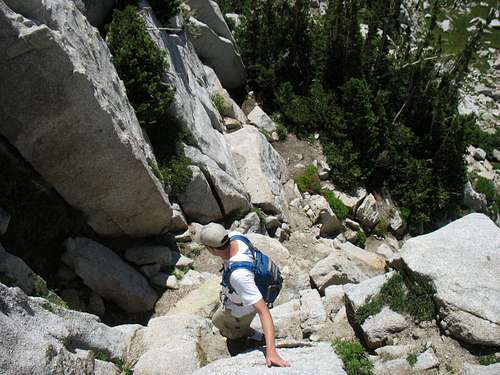 James descending the northwest ridge