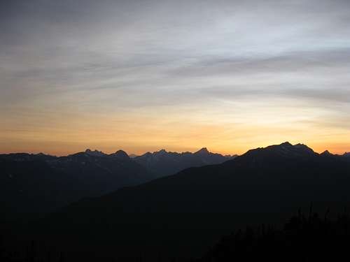 Sunset from camp on Jack Mt.