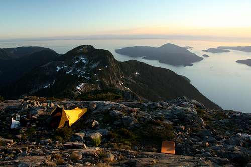 camping on the summit