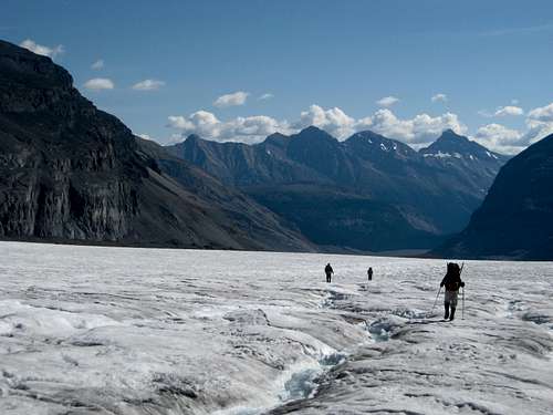Glacier melt stream on lower Saskatchewan glacier