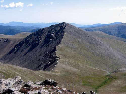 The contrast of Mt. Wilcox' southwestern ridge...