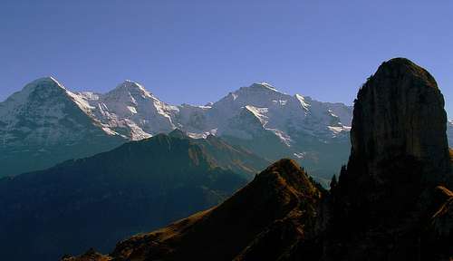 Eiger, Mönch, Jungfrau, Tuba (in the foreground)