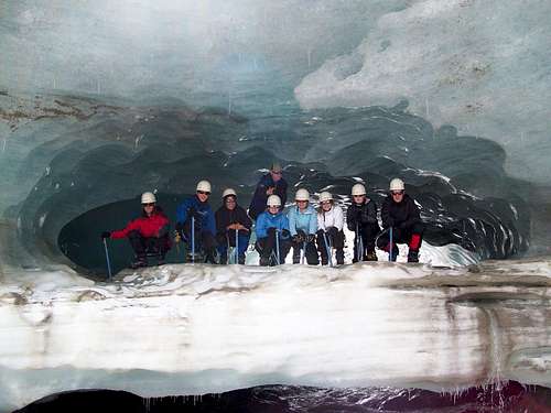 The group under a glacier