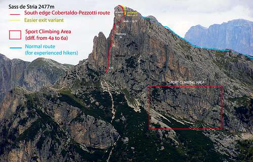 Sass de Stria South ridge Via Colbertaldo-Pezzotti