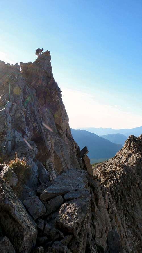 Climber on Blitzen Ridge's 1st Ace
