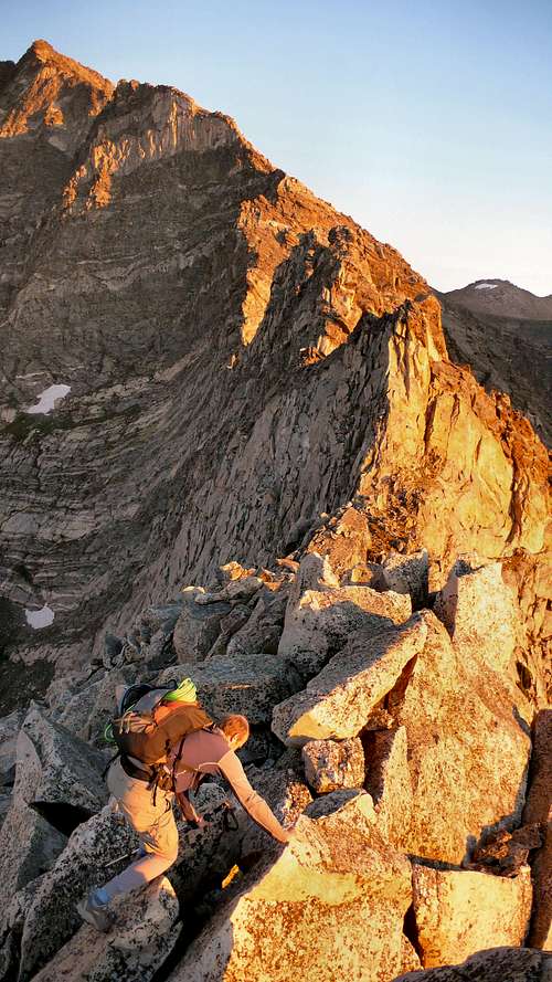 Scrambling toward the Aces at Sunrise