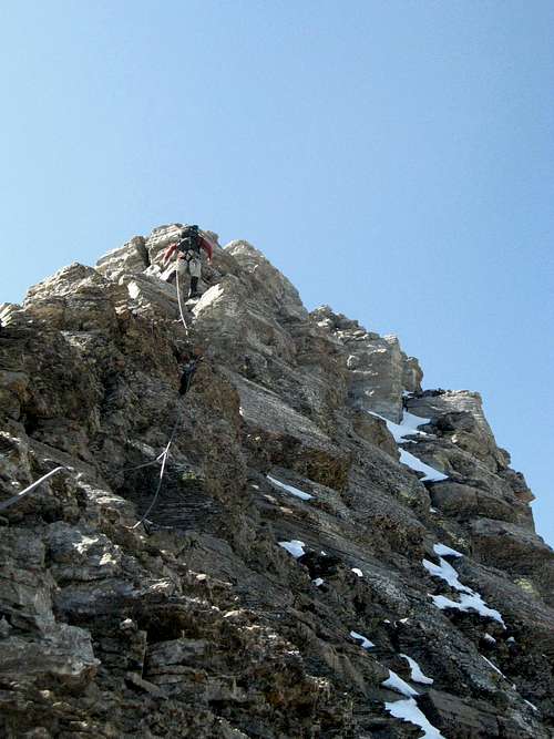 Climbing on the north ridge