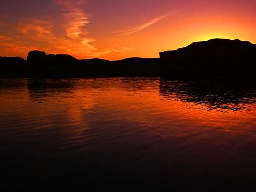 Fiery Lake Mead Sunset