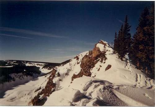 Summit of Crag Crest in winter.