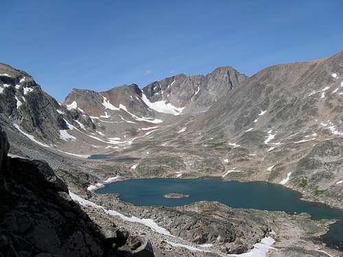 A view up the Skytop Lakes drainage to Skytop Glacier